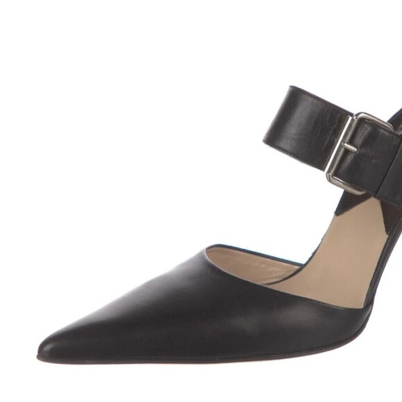 DESIGNER MICHAEL KORS COLLECTION BLACK LEATHER POINTED TOE HIGH HEEL 8.5 M - Picture 8 of 13